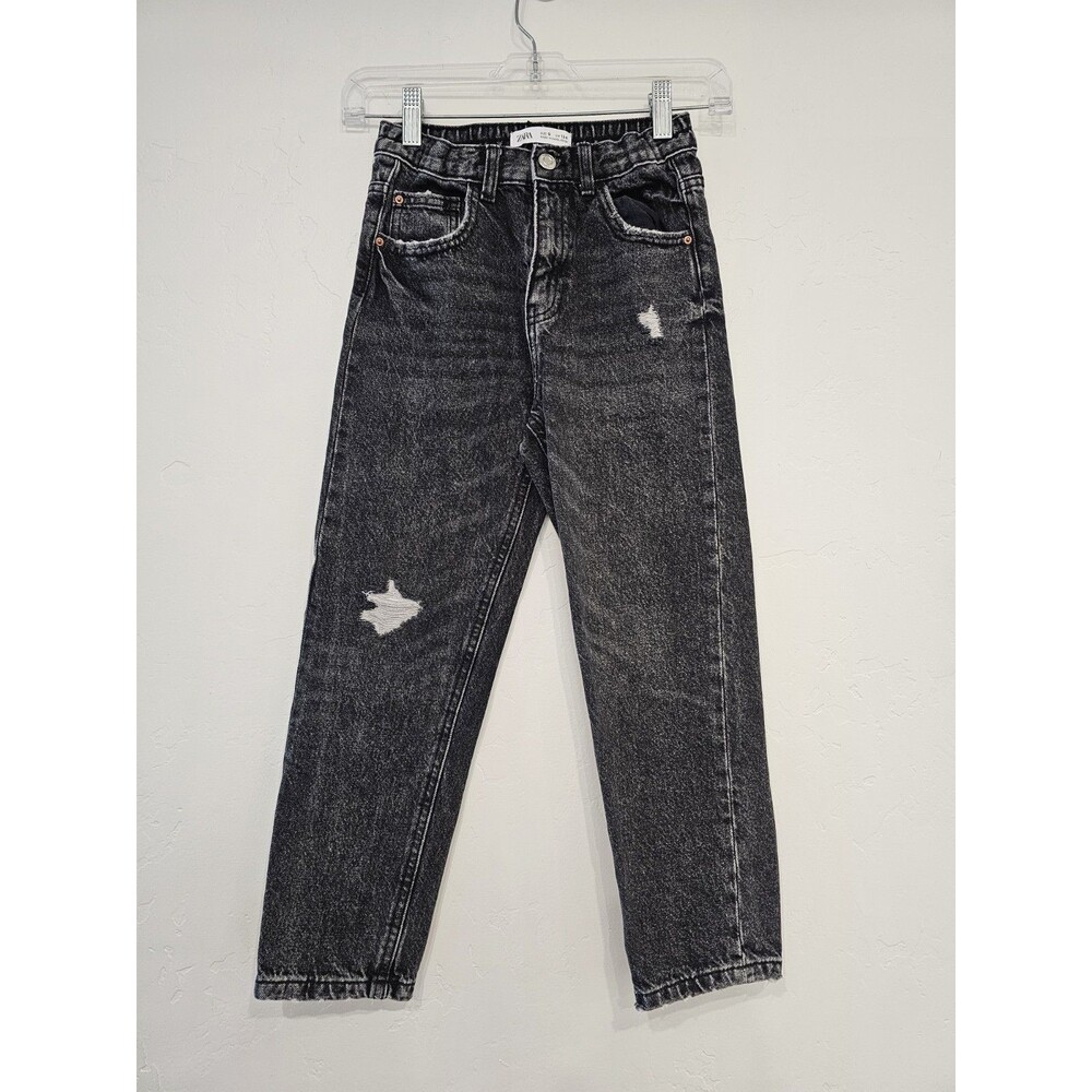 Zara Kids Black Demin Distressed Jeans Size 9